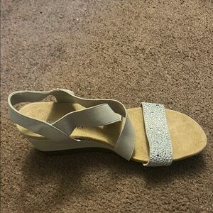 St. John's Bay Tan and White Wedge Sandals